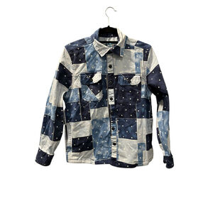 Fresh Prince Of Bel Air Shacket Long Sleeve Size Medium Men's Stars Blue Button